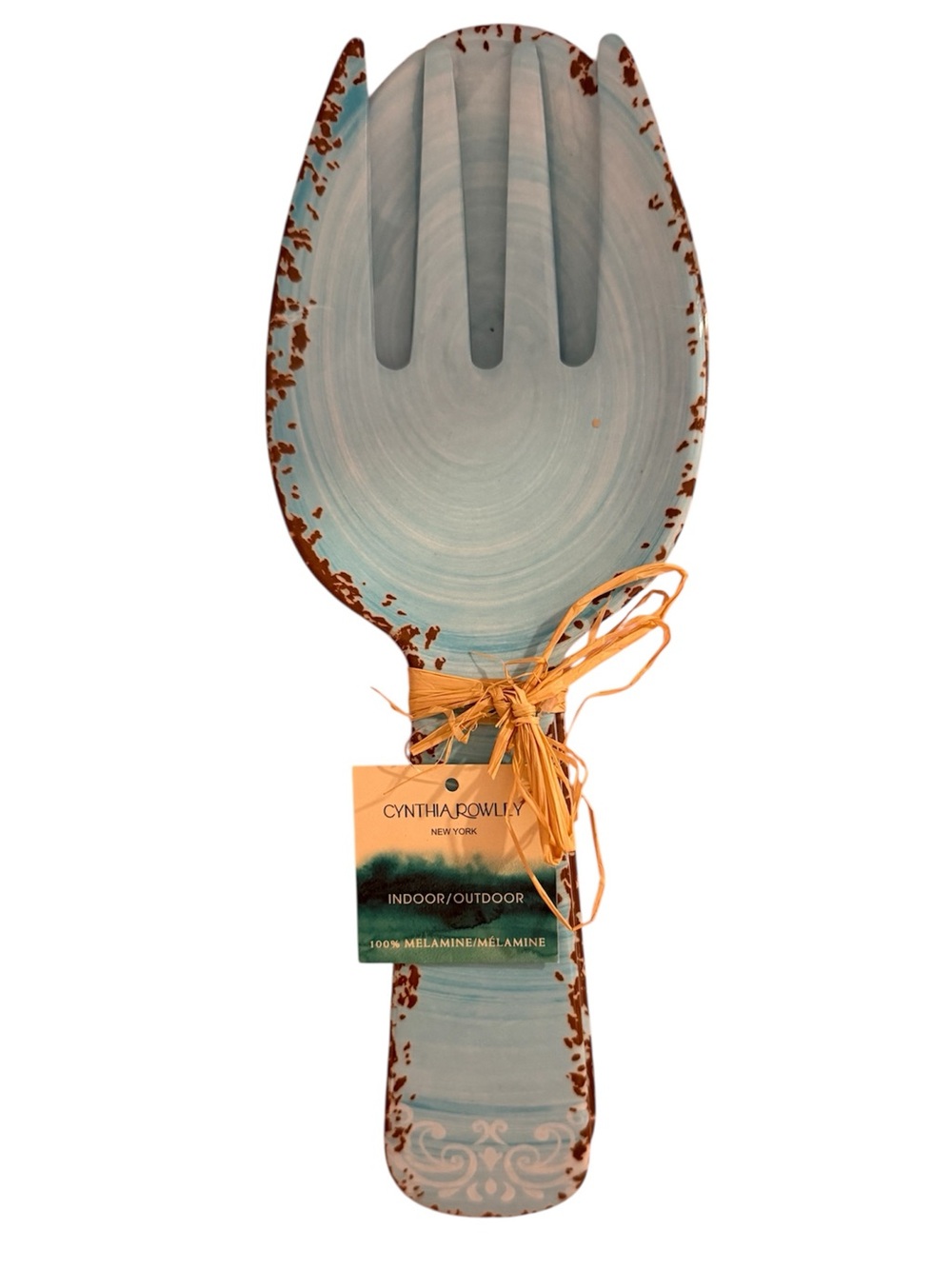 Cynthia Rowley Blue Melamine Salad Serving Spoon Fork NWT